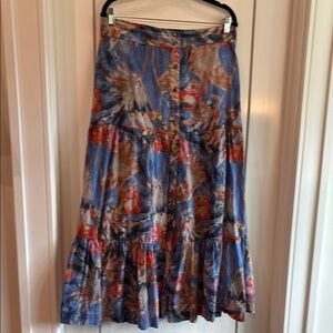Floral Blue and Red Women's Skirt